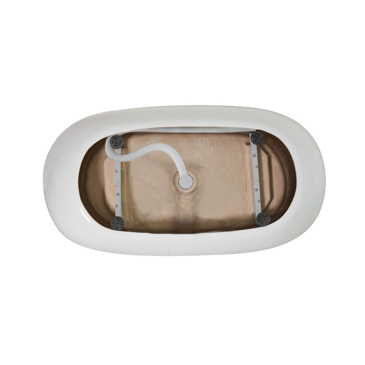 54 Inch Soaking Bathtub In Glossy White With Matte Black Trim - View 6 - Joshua Marshal