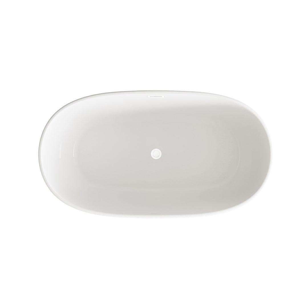 54 Inch Soaking Bathtub In Glossy White With Polished White Trim - View 5 - Joshua Marshal