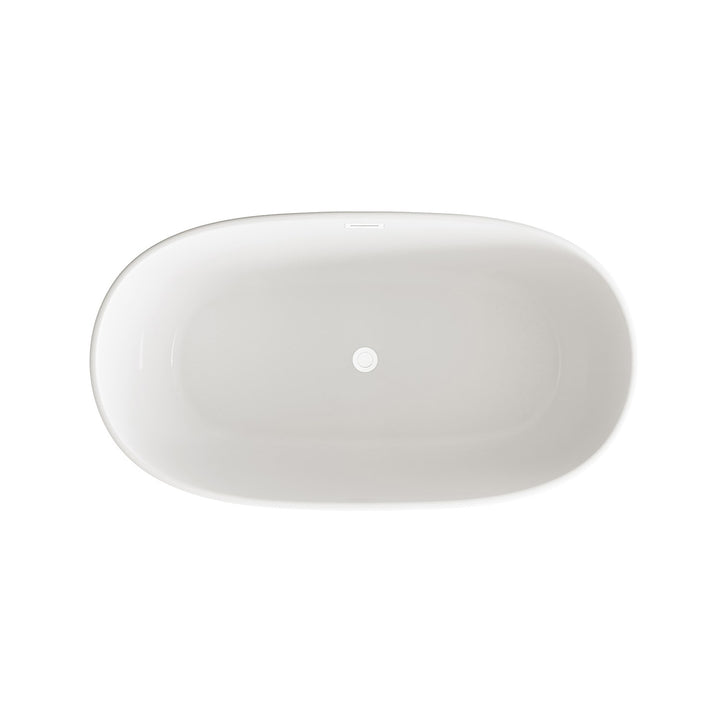 54 Inch Soaking Bathtub In Glossy White With Polished White Trim - View 5 - Joshua Marshal
