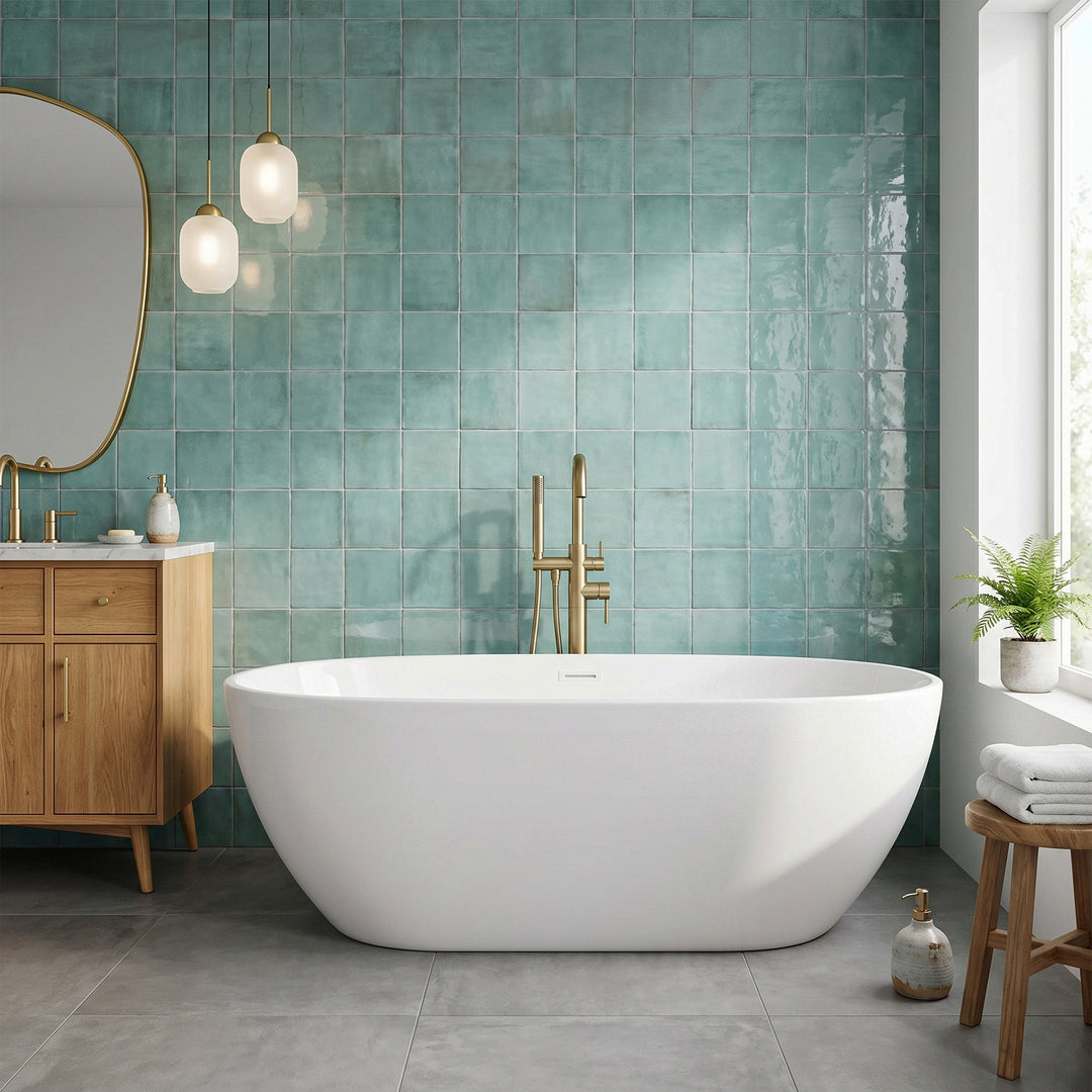 67 Inch Soaking Bathtub In Glossy White With Polished White Trim - View 2 - Joshua Marshal