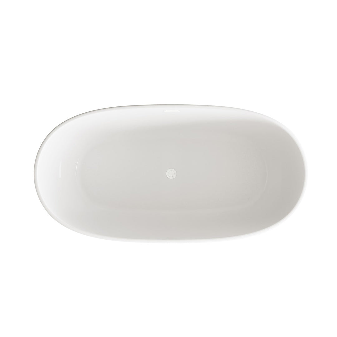 67 Inch Soaking Bathtub In Glossy White With Polished White Trim - View 6 - Joshua Marshal