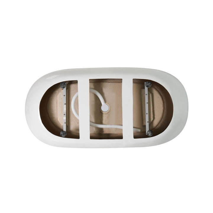 77 Inch Soaking Bathtub In Glossy White With Brushed Gold Trim - View 5 - Joshua Marshal