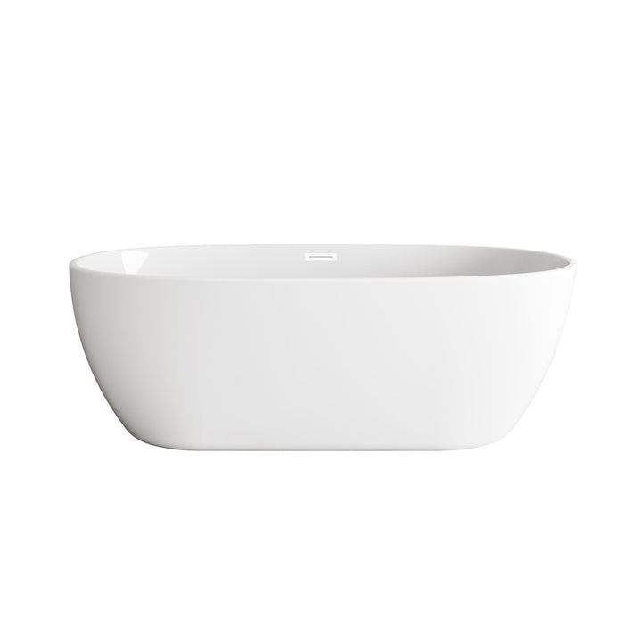77 Inch Soaking Bathtub In Glossy White With Polished White Trim - View 3 - Joshua Marshal