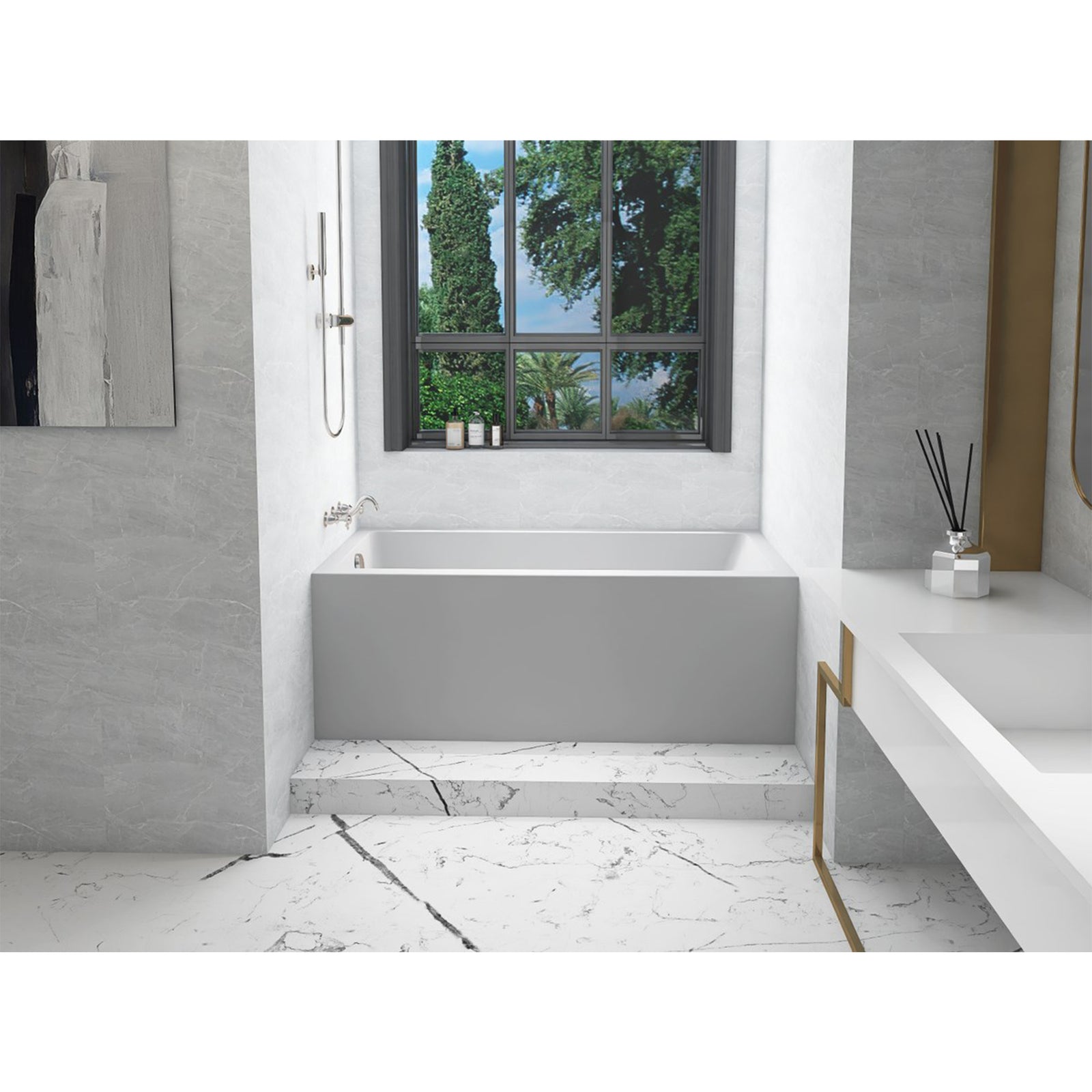 Alcove Soaking Bathtub 30X60 Inch Left Drain In Glossy White - View 2 - Joshua Marshal
