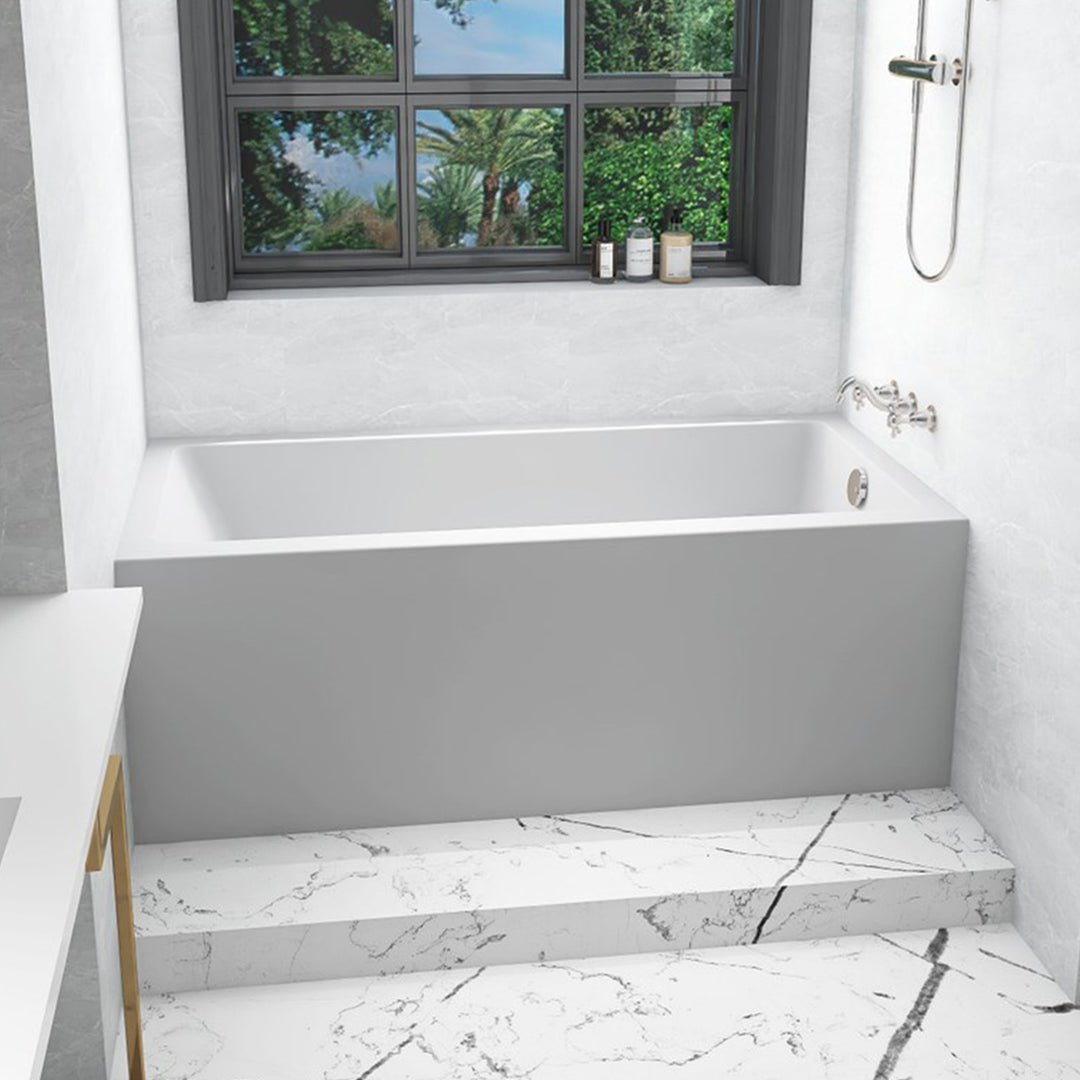 Alcove Soaking Bathtub 30X60 Inch Right Drain In Glossy White Glossy White Finish - KITCHEN & BATH by Joshua Marshal