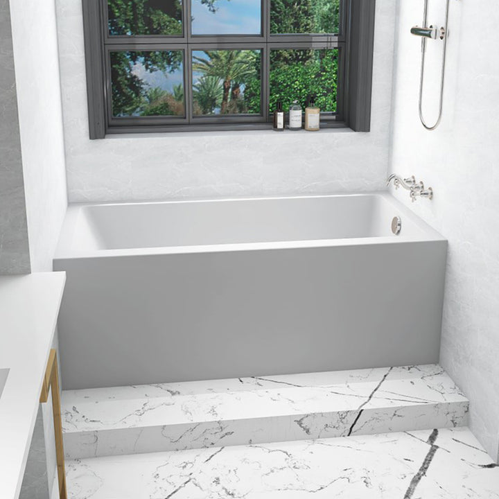 Alcove Soaking Bathtub 30X60 Inch Right Drain In Glossy White Glossy White Finish - KITCHEN & BATH by Joshua Marshal