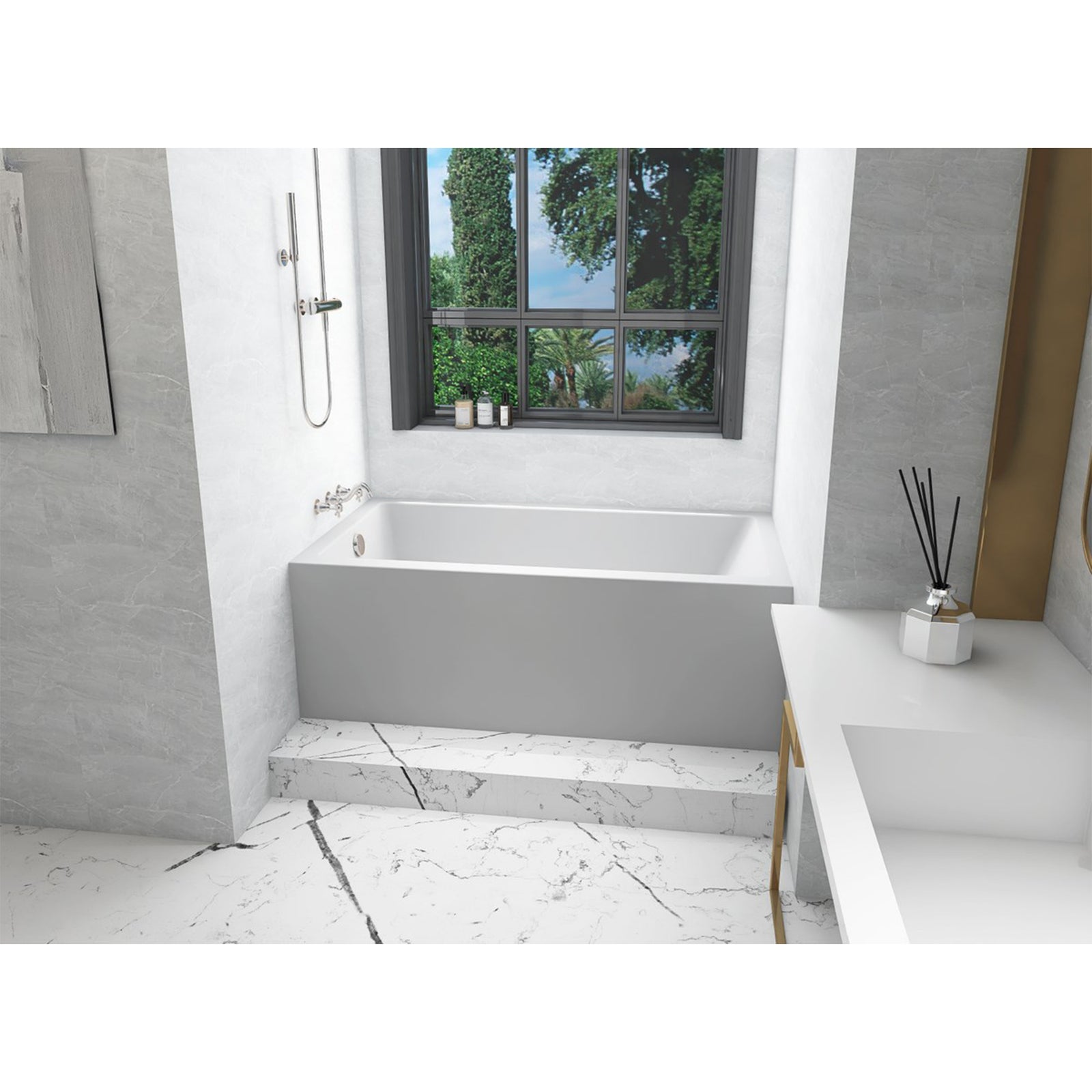 Alcove Soaking Bathtub 32X60 Inch Left Drain In Glossy White - View 2 - Joshua Marshal