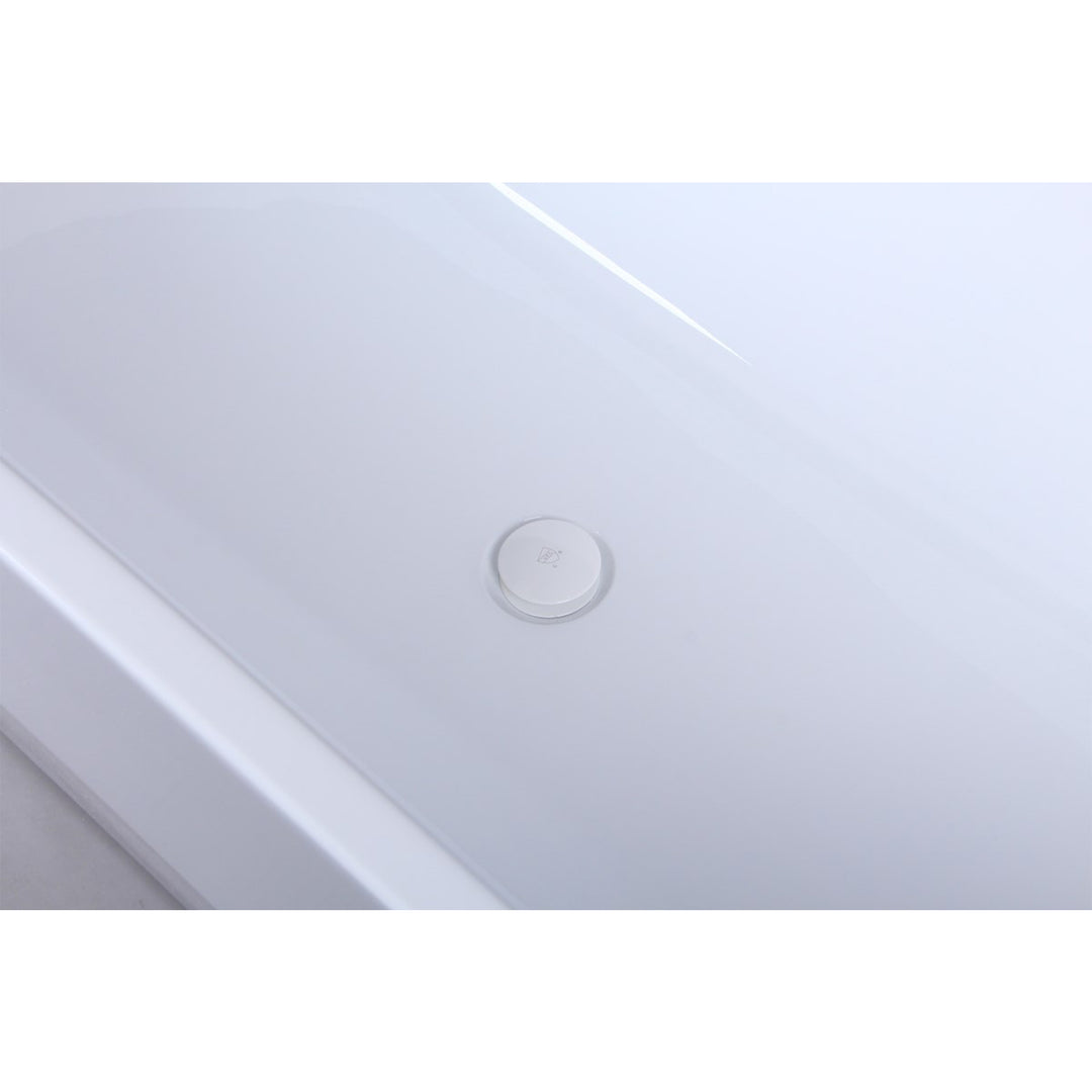 67 Inch Soaking Diamond Style Bathtub In Glossy White - View 5 - Joshua Marshal