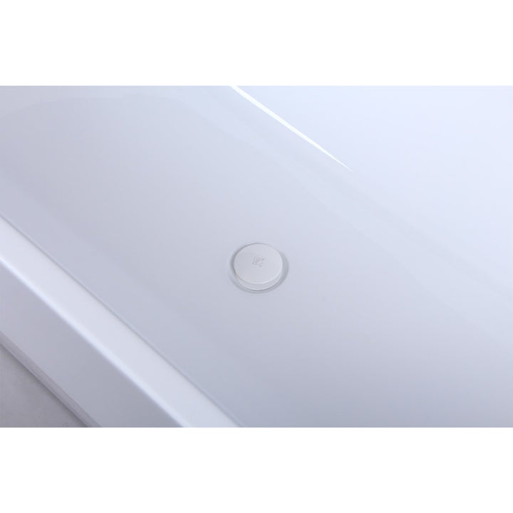 67 Inch Soaking Diamond Style Bathtub In Glossy White - View 5 - Joshua Marshal