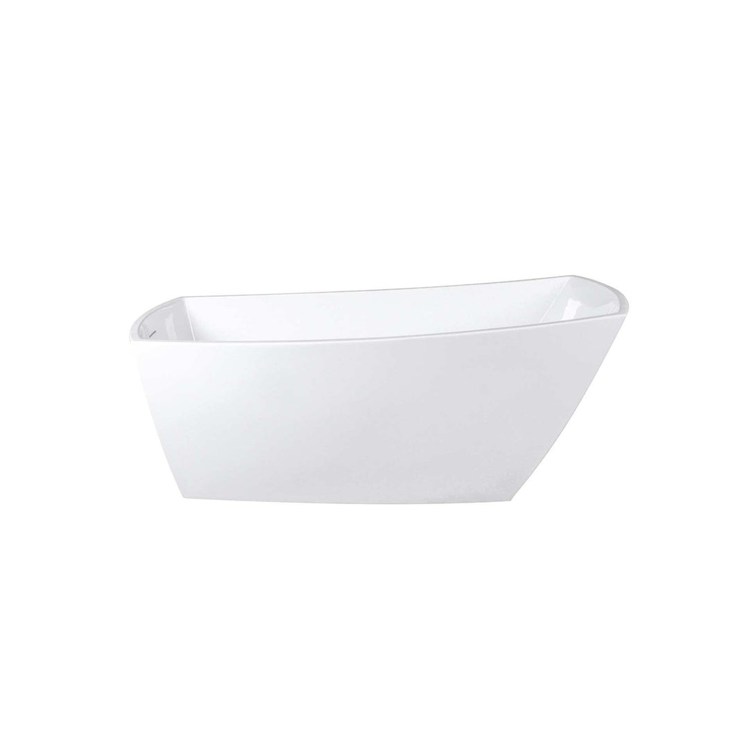 67 Inch Soaking Single Slipper Rectangular Bathtub In Glossy White - View 3 - Joshua Marshal