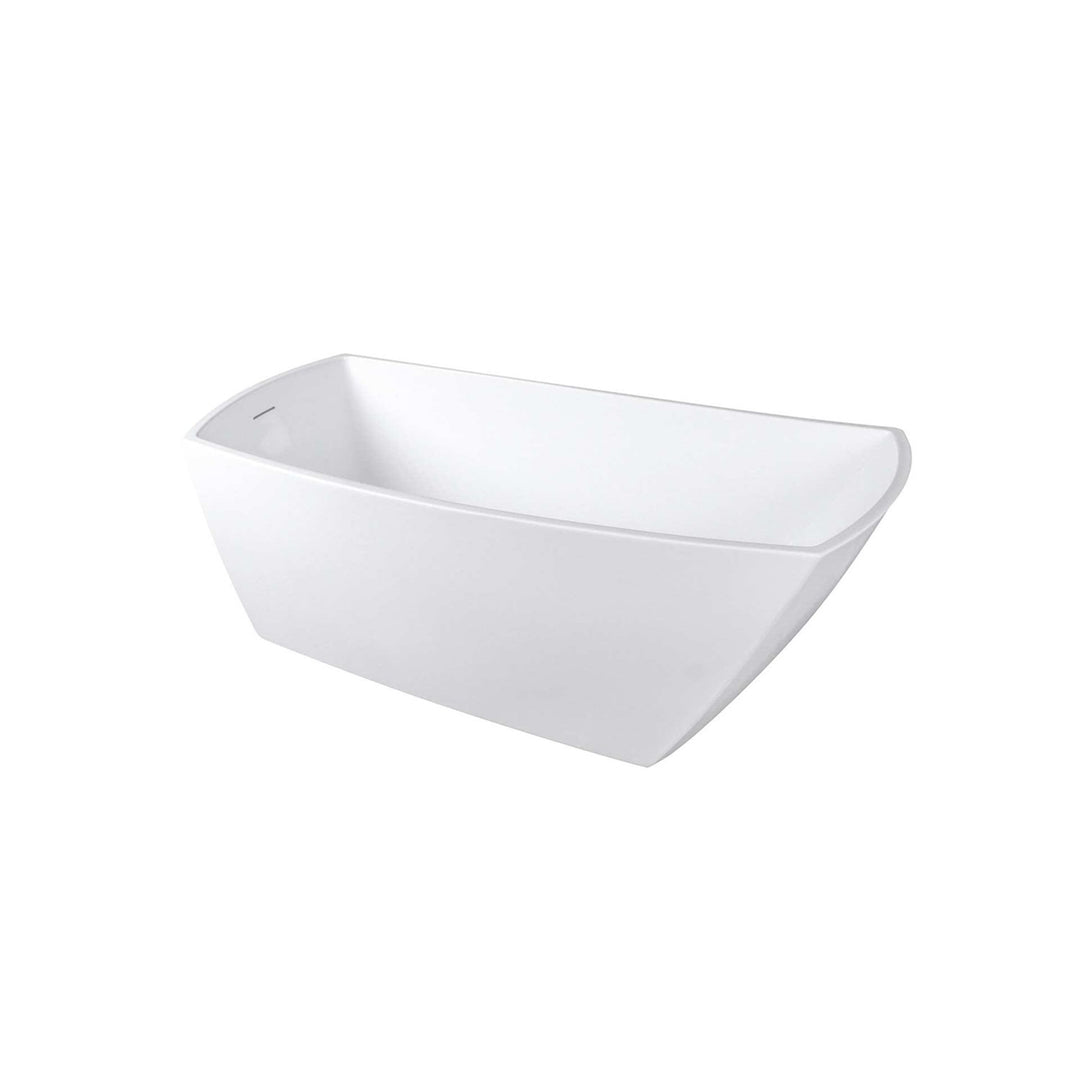 67 Inch Soaking Single Slipper Rectangular Bathtub In Glossy White - View 4 - Joshua Marshal