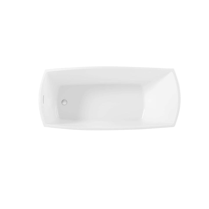 67 Inch Soaking Single Slipper Rectangular Bathtub In Glossy White - View 6 - Joshua Marshal