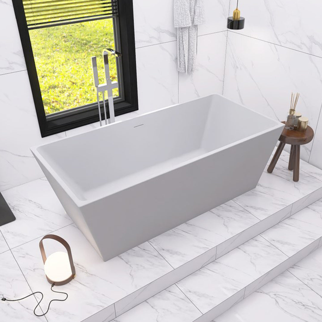 67 Inch Soaking Rectangular Bathtub In Glossy White Glossy White Finish - KITCHEN & BATH by Joshua Marshal