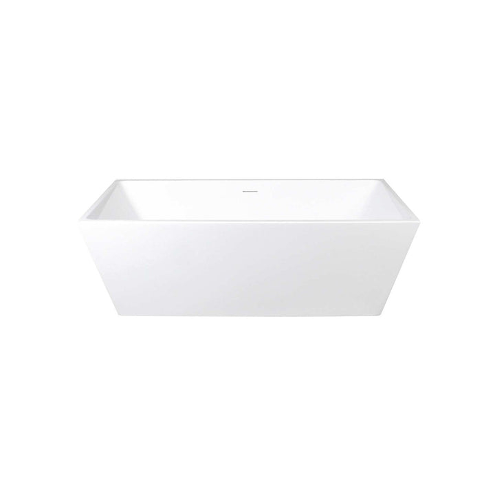 67 Inch Soaking Rectangular Bathtub In Glossy White - View 3 - Joshua Marshal