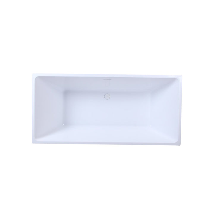 67 Inch Soaking Rectangular Bathtub In Glossy White - View 4 - Joshua Marshal