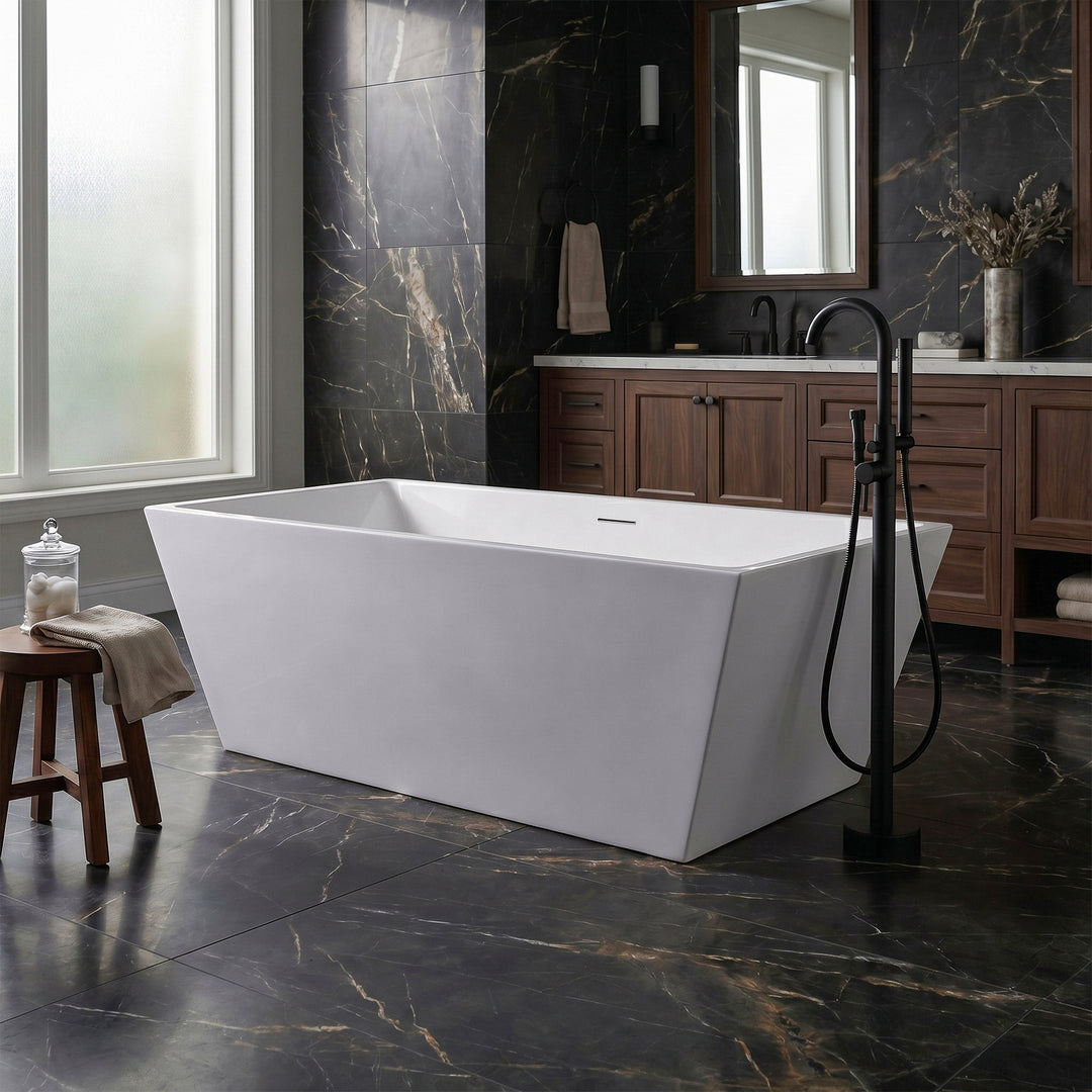 72 Inch Soaking Rectangular Bathtub In Glossy White Glossy White Finish - KITCHEN & BATH by Joshua Marshal