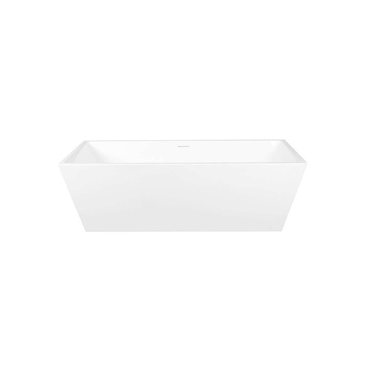 72 Inch Soaking Rectangular Bathtub In Glossy White - View 3 - Joshua Marshal