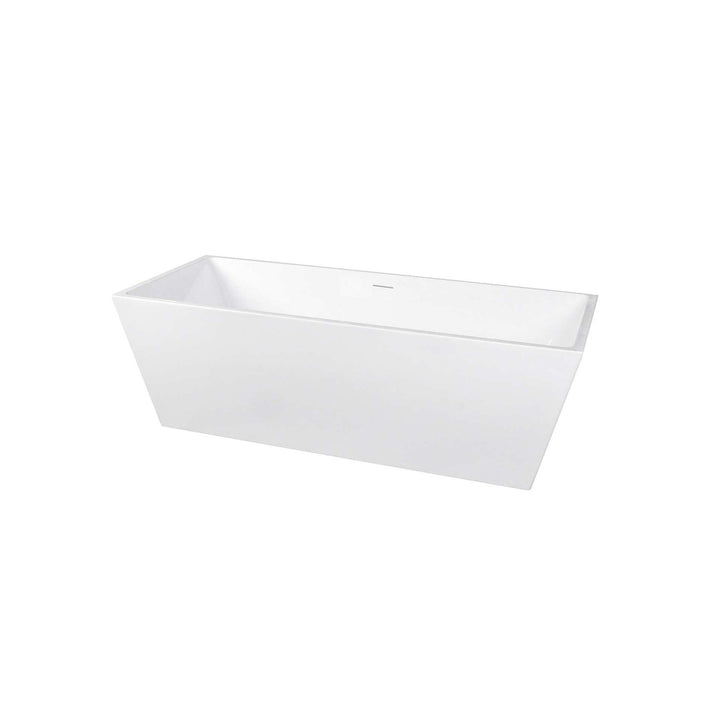 72 Inch Soaking Rectangular Bathtub In Glossy White - View 4 - Joshua Marshal