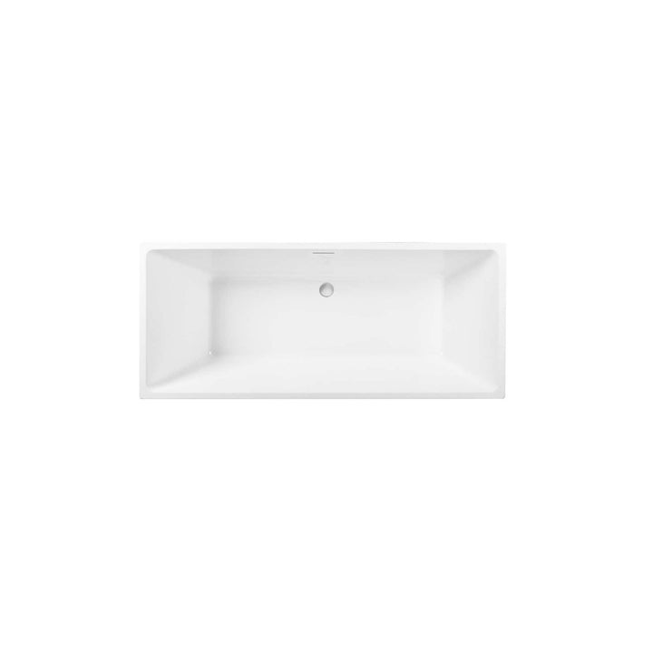 72 Inch Soaking Rectangular Bathtub In Glossy White - View 6 - Joshua Marshal