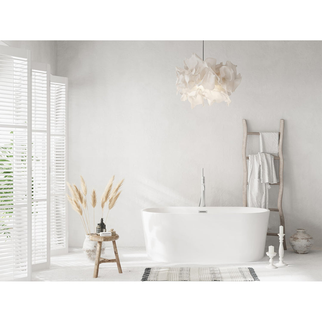 59 Inch Bathtub In Glossy White With Brushed Nickel Trim - View 2 - Joshua Marshal