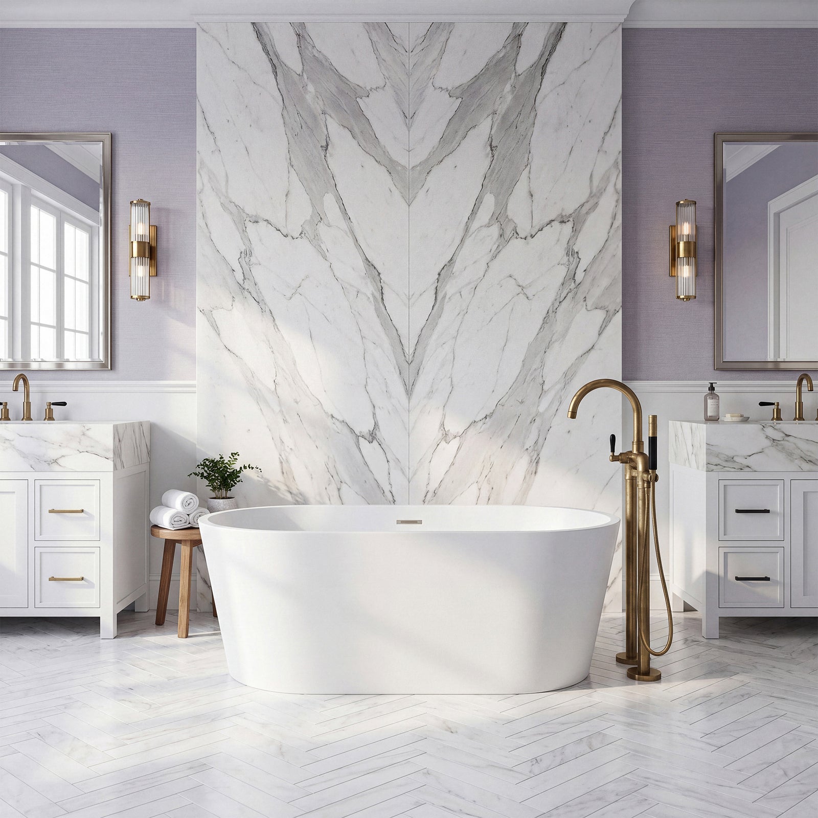 67 Inch Bathtub In Glossy White With Matte Black Trim - View 2 - Joshua Marshal