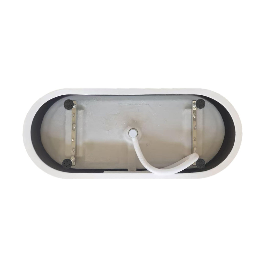 67 Inch Bathtub In Glossy White With Matte Black Trim - View 6 - Joshua Marshal