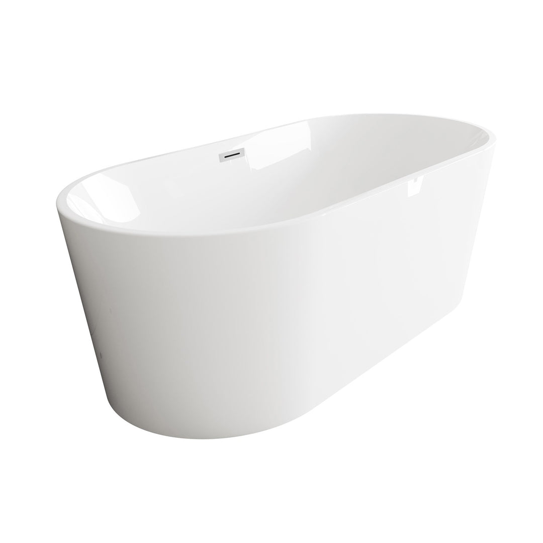 67 Inch Bathtub In Glossy White With Chrome Trim - View 4 - Joshua Marshal