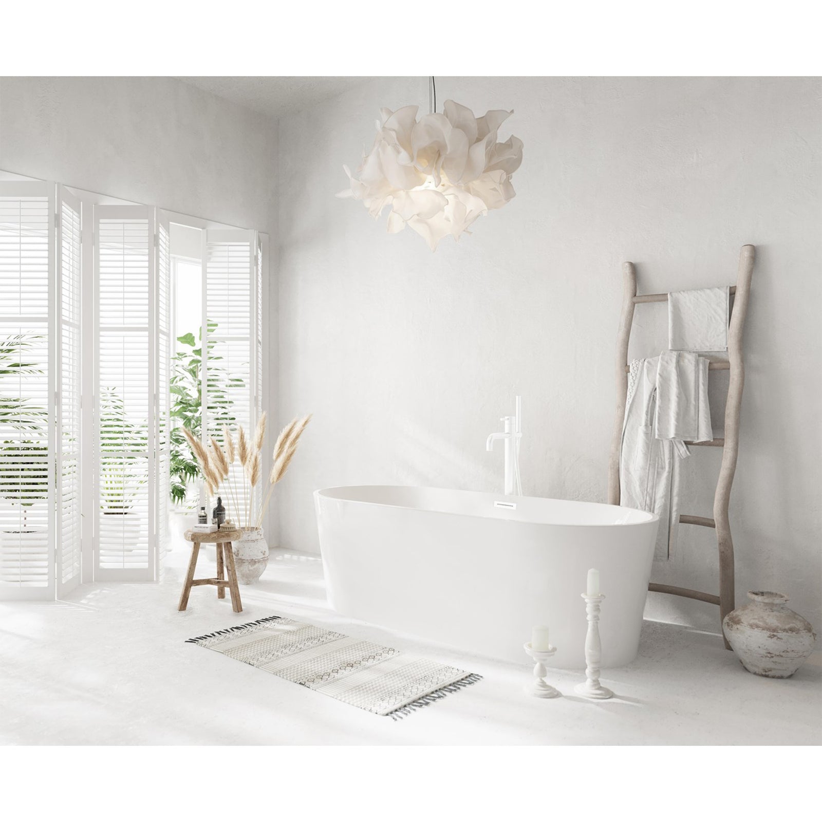 67 Inch Bathtub In Glossy White With Polished White Trim - View 2 - Joshua Marshal