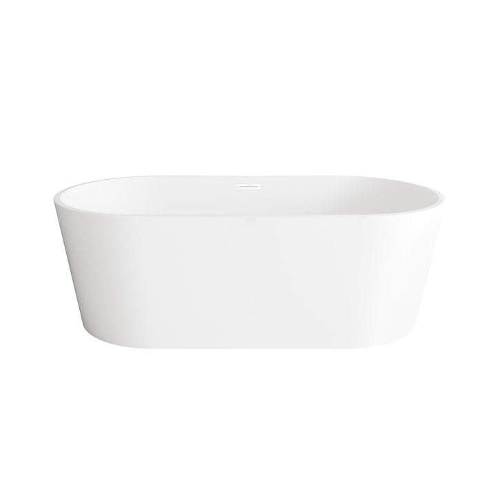 67 Inch Bathtub In Glossy White With Polished White Trim - View 3 - Joshua Marshal