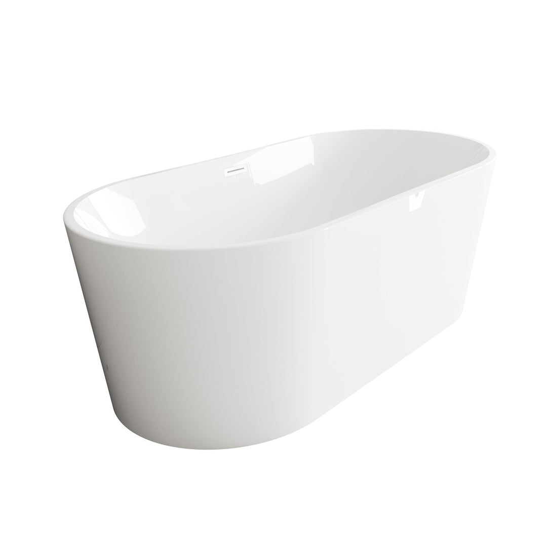 67 Inch Bathtub In Glossy White With Polished White Trim - View 4 - Joshua Marshal