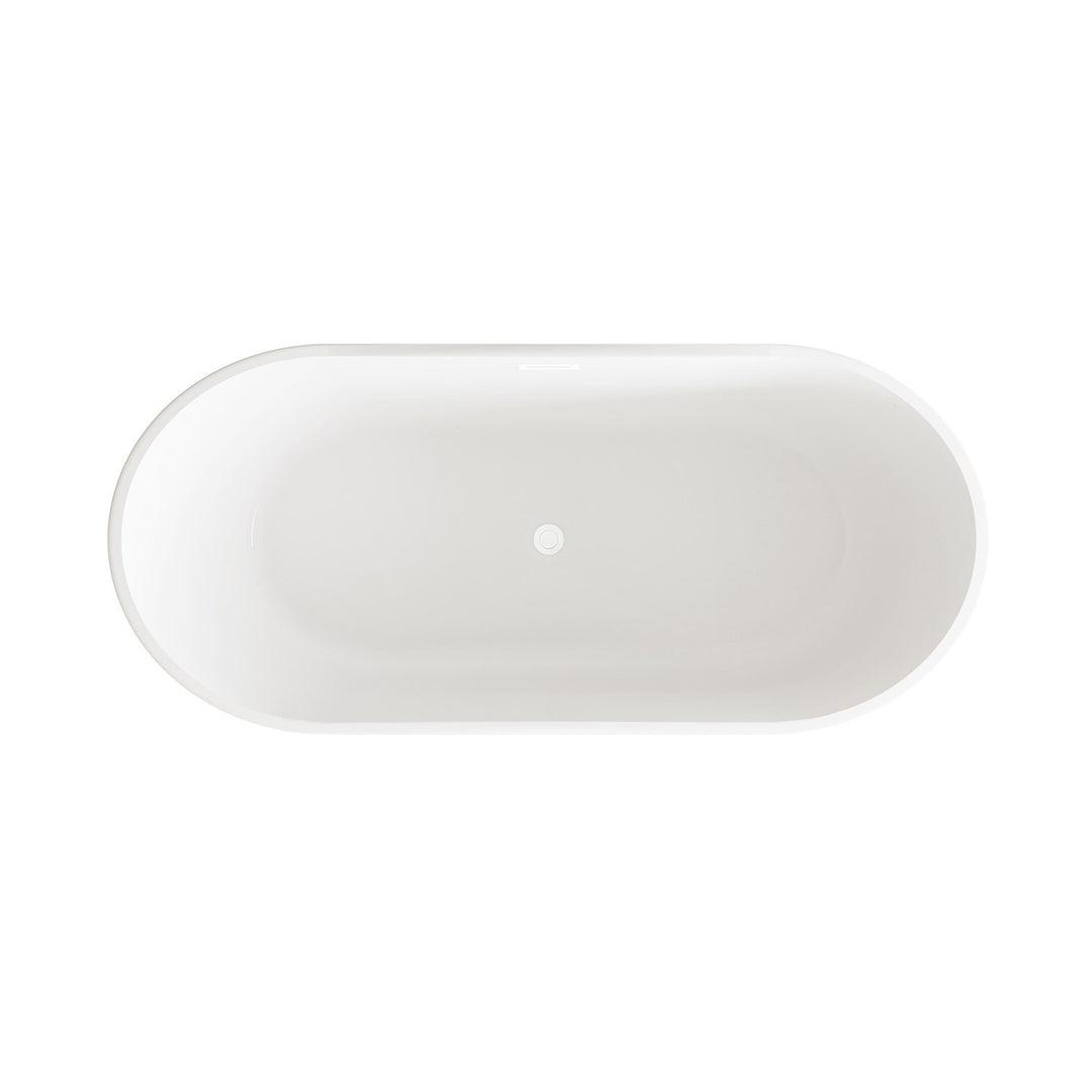 67 Inch Bathtub In Glossy White With Polished White Trim - View 5 - Joshua Marshal