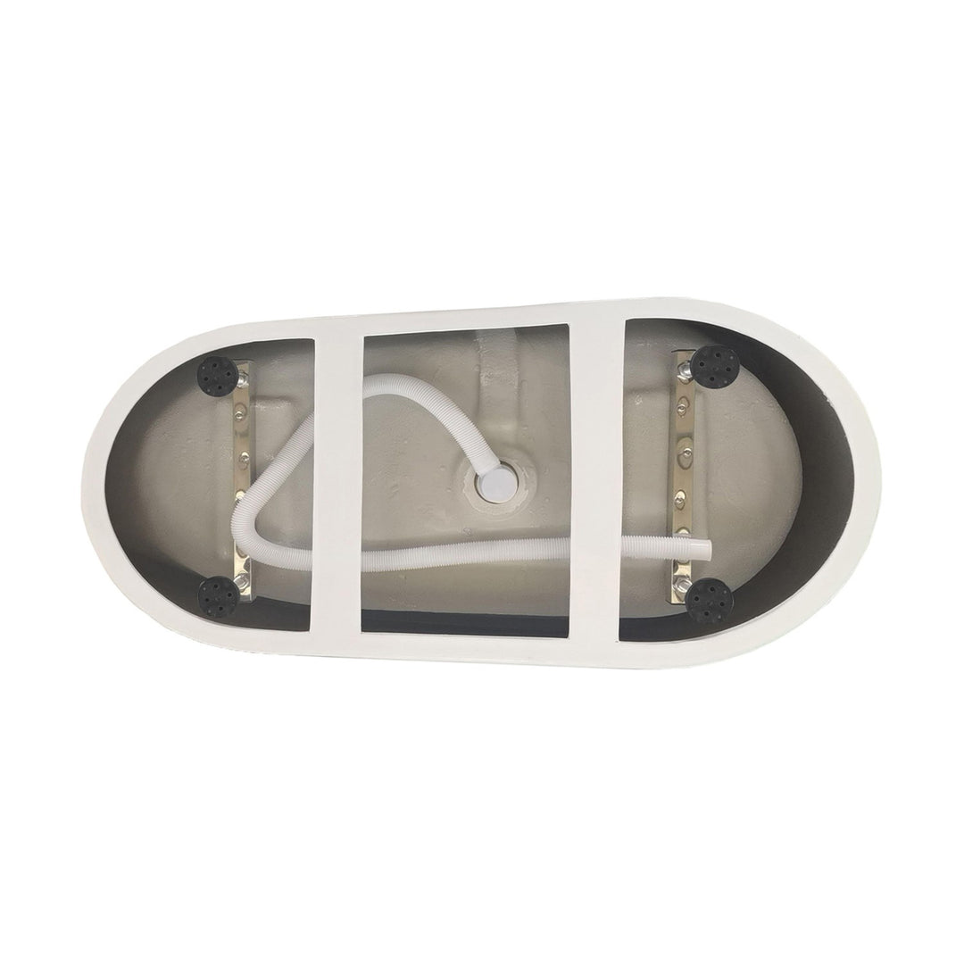 67 Inch Bathtub In Glossy White With Matte Black Trim - View 6 - Joshua Marshal