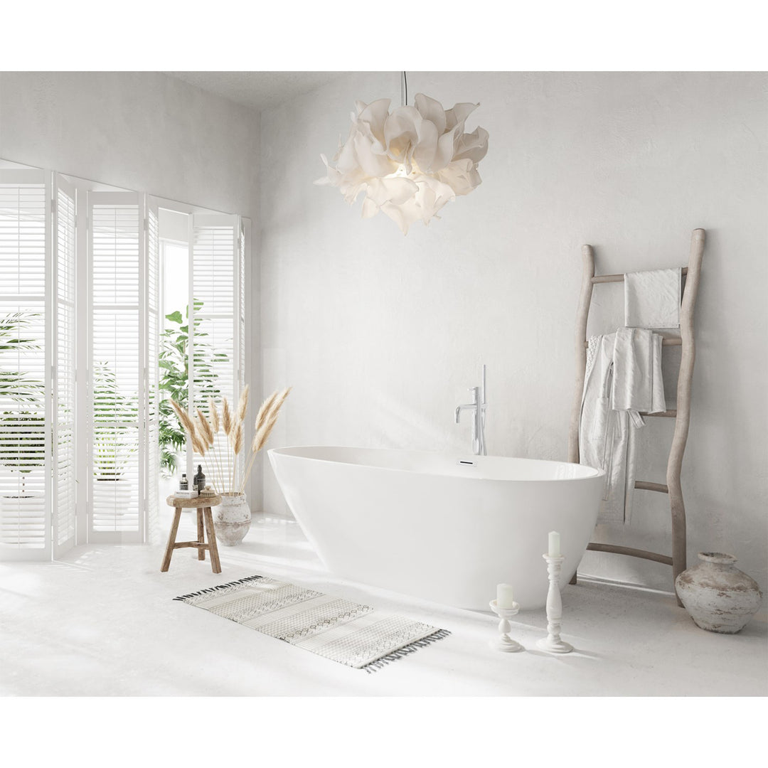 67 Inch Bathtub In Glossy White With Chrome Trim - View 2 - Joshua Marshal