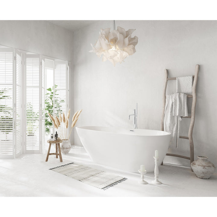 67 Inch Bathtub In Glossy White With Chrome Trim - View 2 - Joshua Marshal