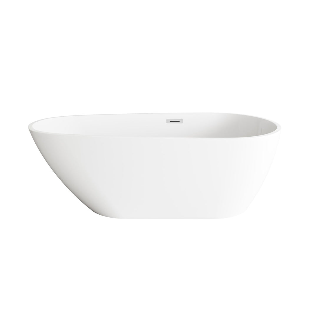 67 Inch Bathtub In Glossy White With Chrome Trim - View 3 - Joshua Marshal