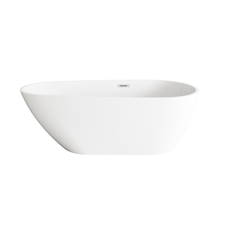 67 Inch Bathtub In Glossy White With Chrome Trim - View 3 - Joshua Marshal
