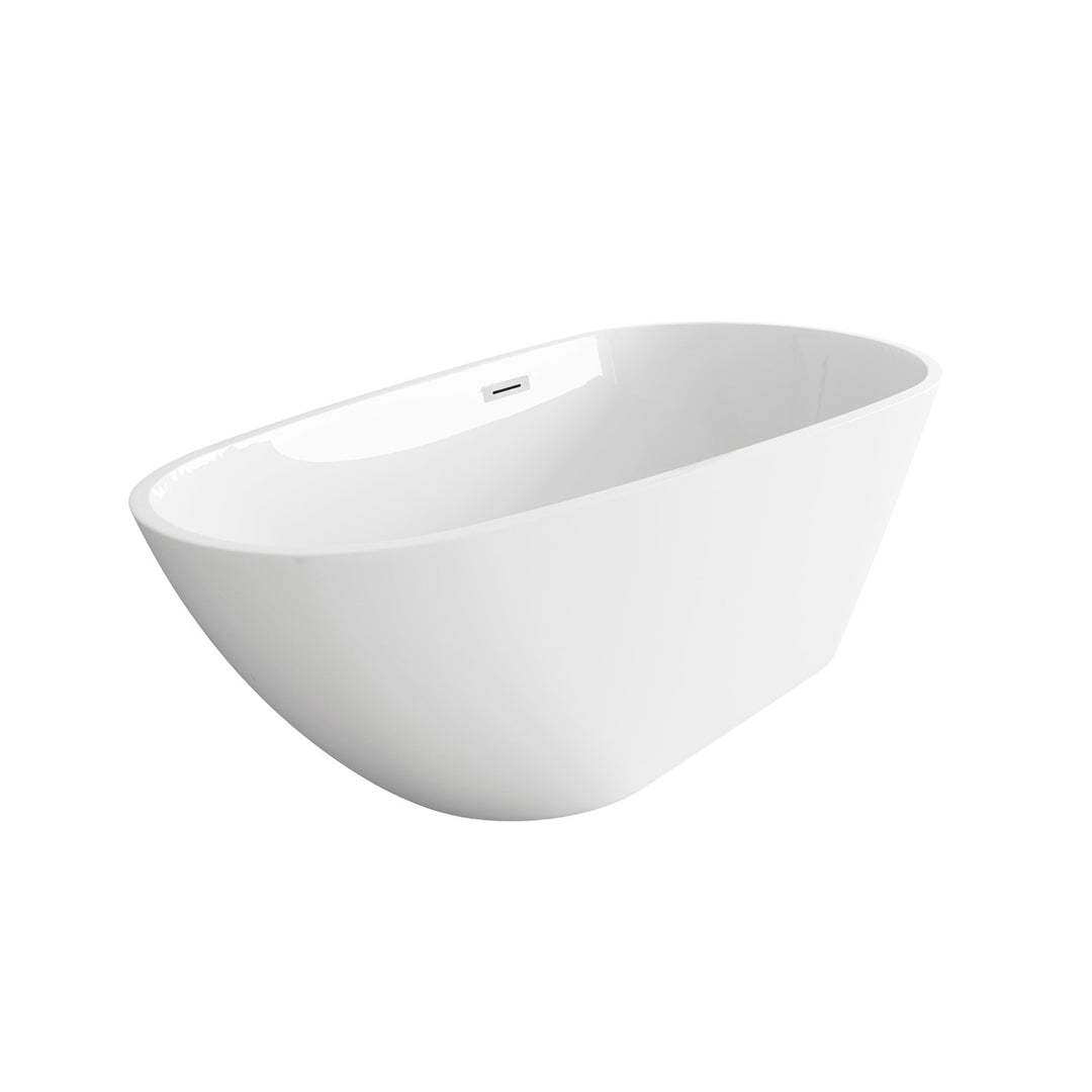 67 Inch Bathtub In Glossy White With Chrome Trim - View 4 - Joshua Marshal