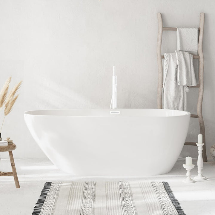 67 Inch Bathtub In Glossy White With Polished White Trim Glossy White Finish - KITCHEN & BATH by Joshua Marshal