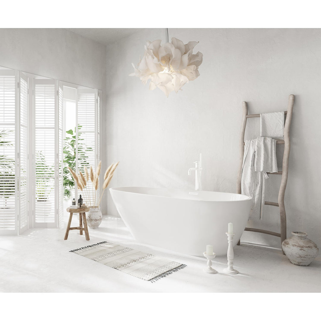 67 Inch Bathtub In Glossy White With Polished White Trim - View 2 - Joshua Marshal
