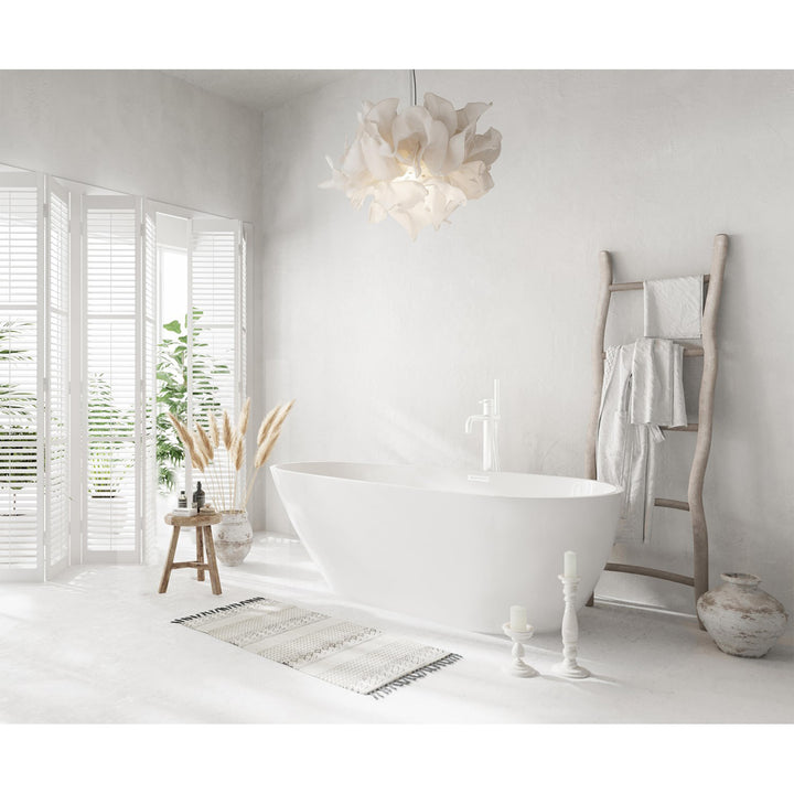 67 Inch Bathtub In Glossy White With Polished White Trim - View 2 - Joshua Marshal