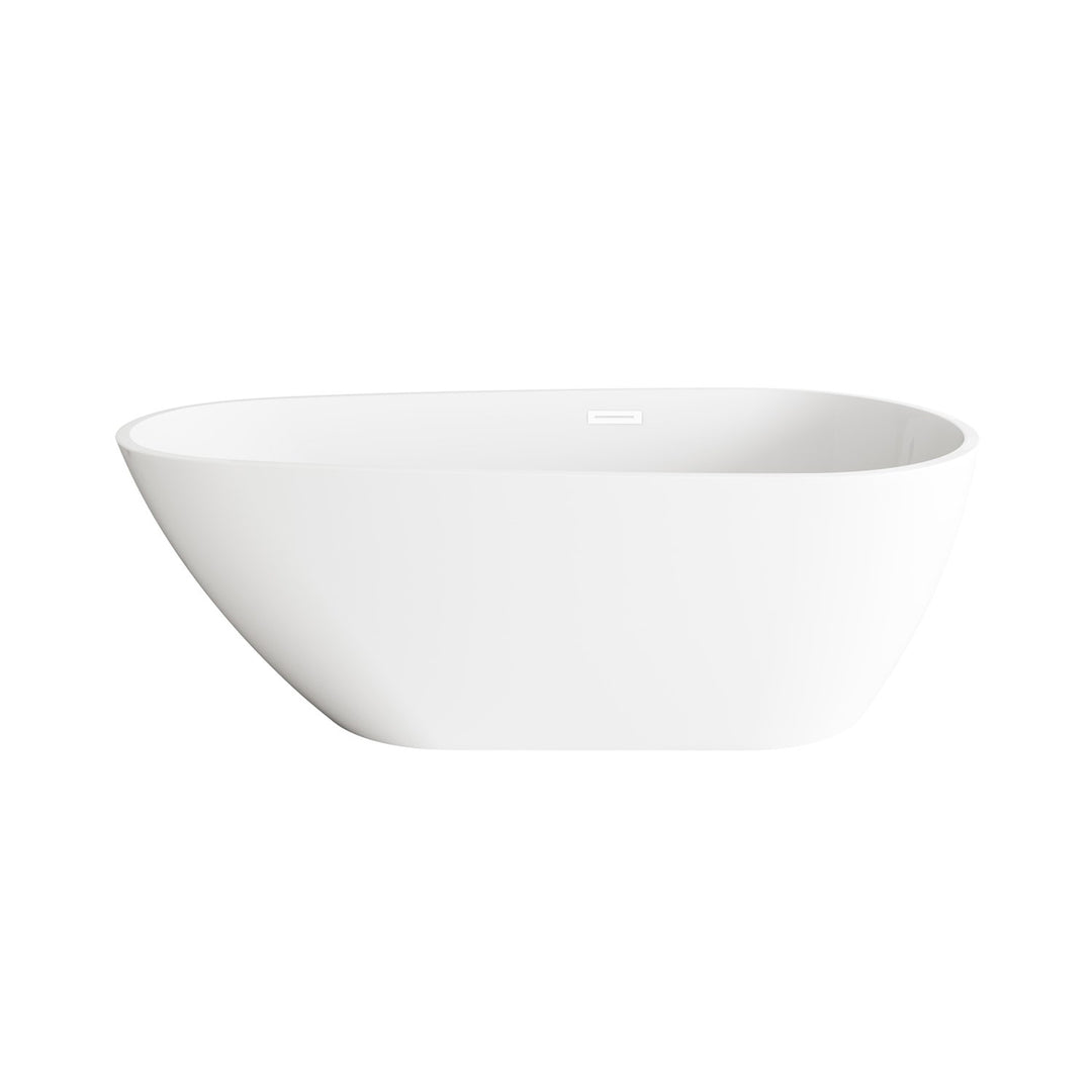 67 Inch Bathtub In Glossy White With Polished White Trim - View 3 - Joshua Marshal