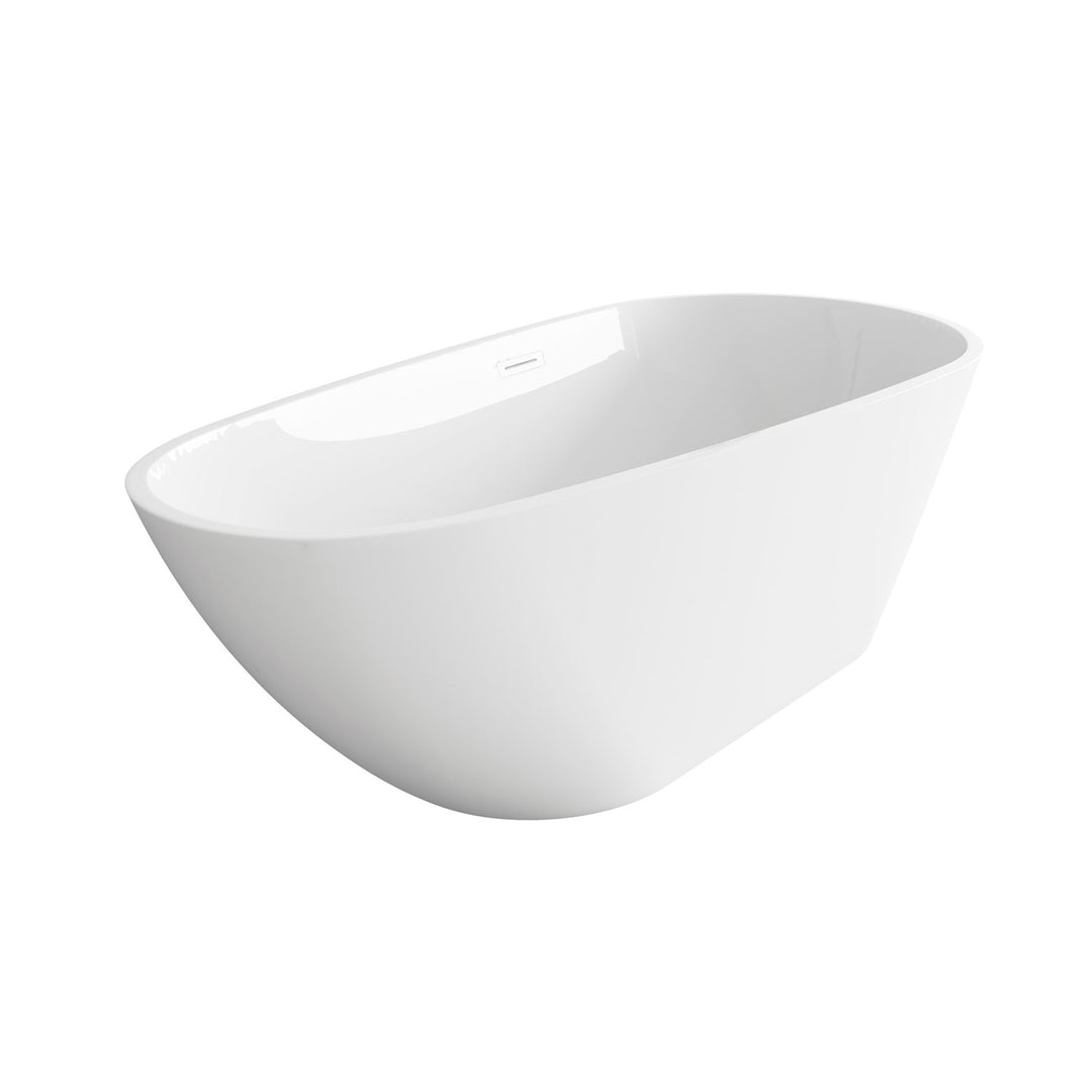 67 Inch Bathtub In Glossy White With Polished White Trim - View 4 - Joshua Marshal