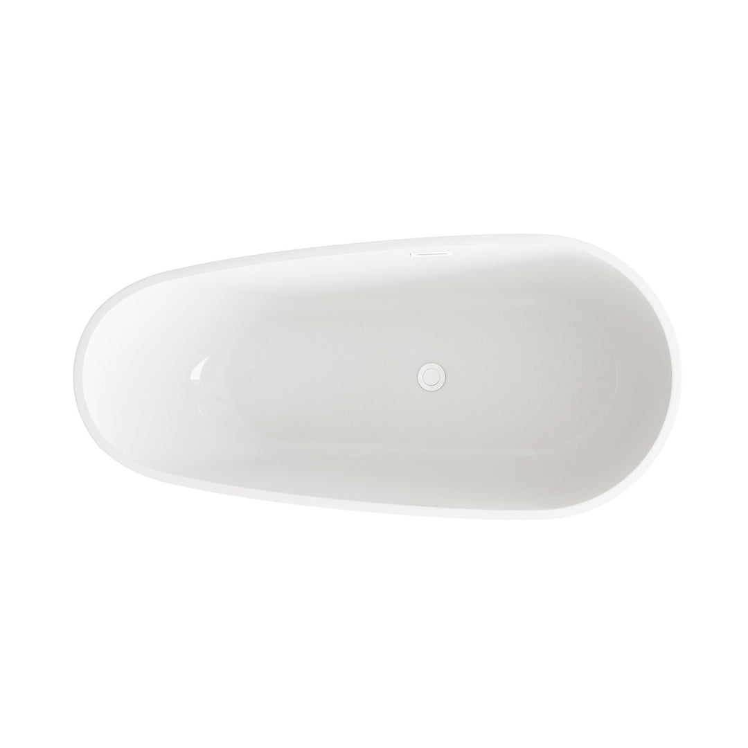 67 Inch Bathtub In Glossy White With Polished White Trim - View 5 - Joshua Marshal