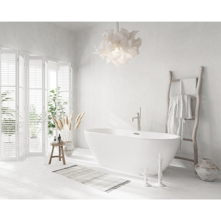 67 Inch Bathtub In Glossy White With Brushed Nickel Trim - View 2 - Joshua Marshal
