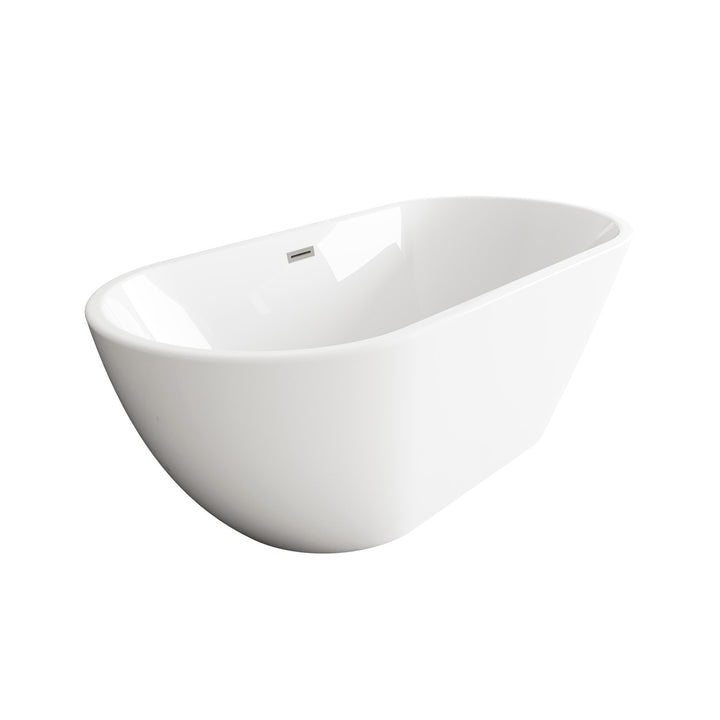 67 Inch Bathtub In Glossy White With Brushed Nickel Trim - View 4 - Joshua Marshal