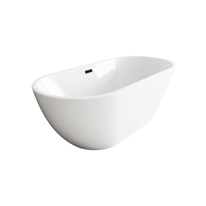 67 Inch Bathtub In Glossy White With Matte Black Trim - View 4 - Joshua Marshal