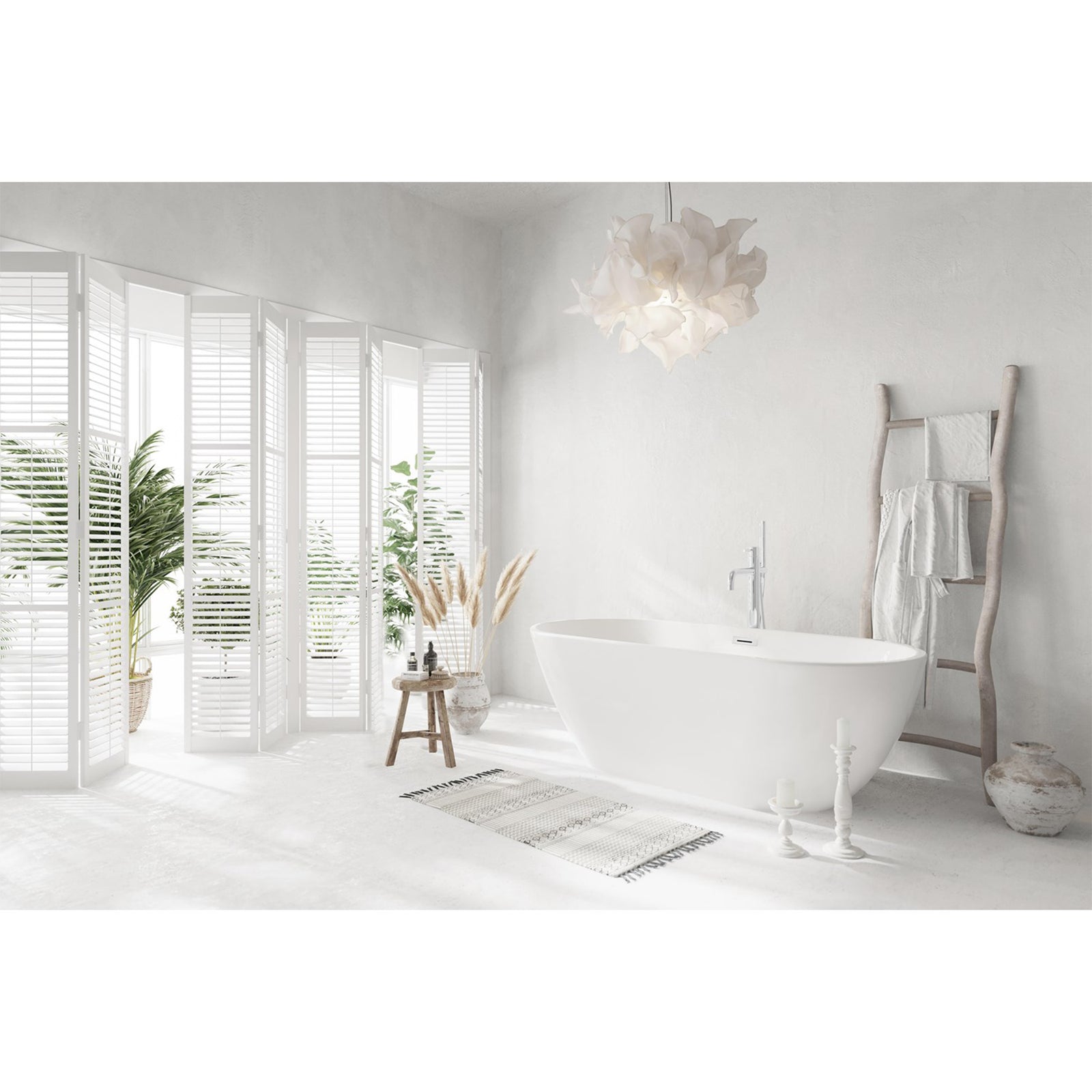 67 Inch Bathtub In Glossy White With Chrome Trim - View 2 - Joshua Marshal