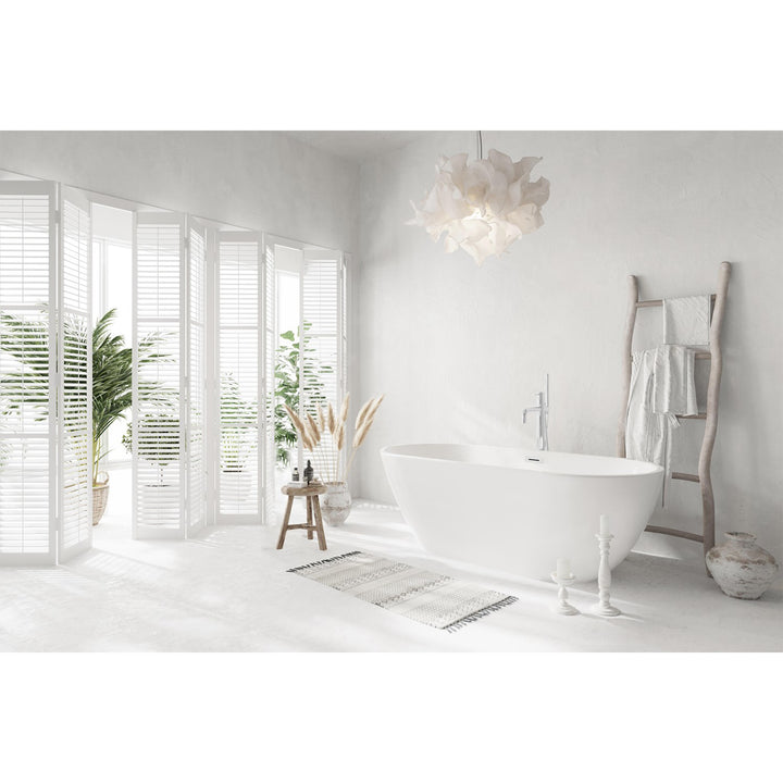 67 Inch Bathtub In Glossy White With Chrome Trim - View 2 - Joshua Marshal