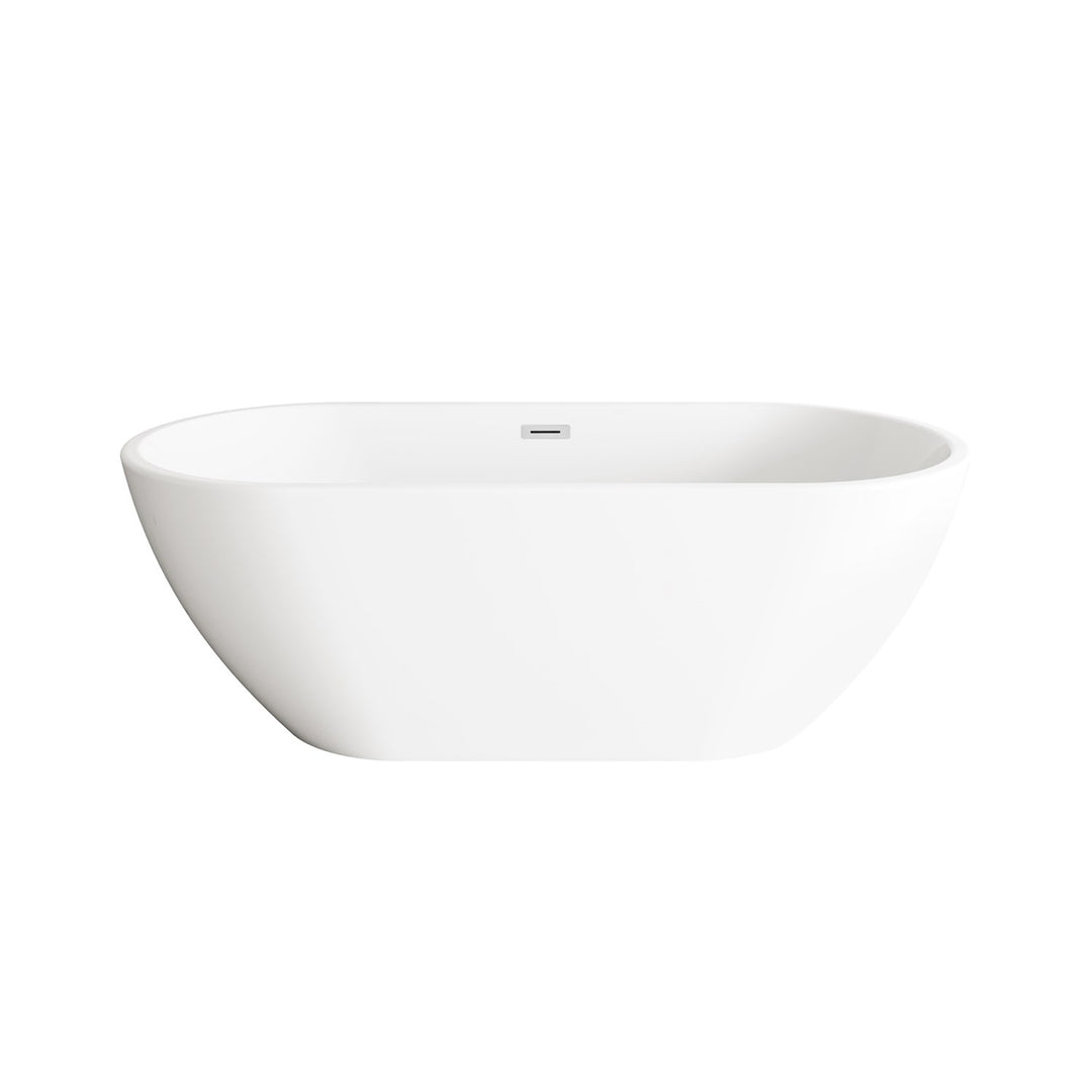 67 Inch Bathtub In Glossy White With Chrome Trim - View 3 - Joshua Marshal