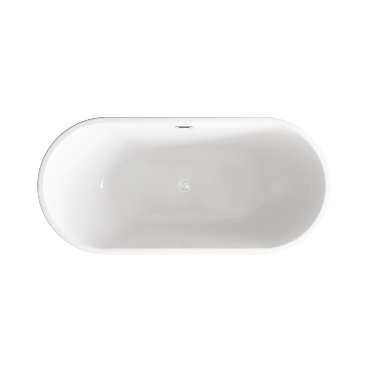 67 Inch Bathtub In Glossy White With Chrome Trim - View 5 - Joshua Marshal
